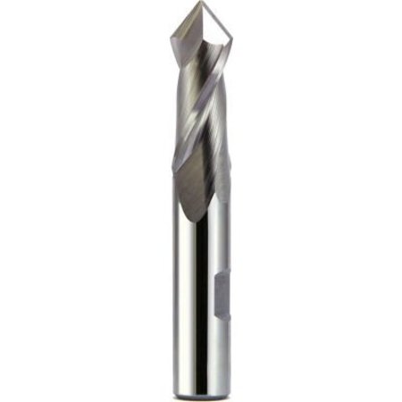 MELIN TOOL CO 1/4" Dia., 3/8" Shank, 5/8" LOC, 2-7/16" OAL, 2 Flute 82° Cobalt Drill Mill, TiCN A-1208-DP82-TiCN